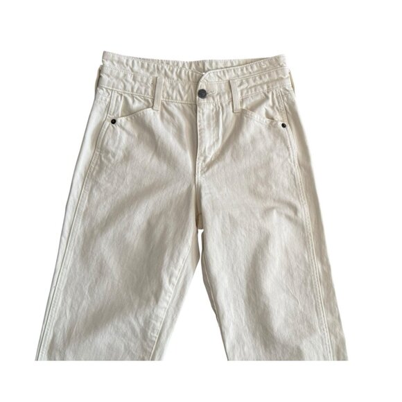 VERONICA BEARD Women's Sz 24 Blake Classic High Rise Straight Jeans in Ecru - Picture 4 of 10